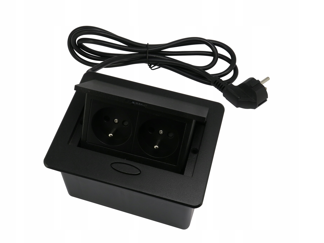 Otevírací Zásuvka Zapuštěná Do Pracovní Desky Černá Malá 2 x 230V 2200W