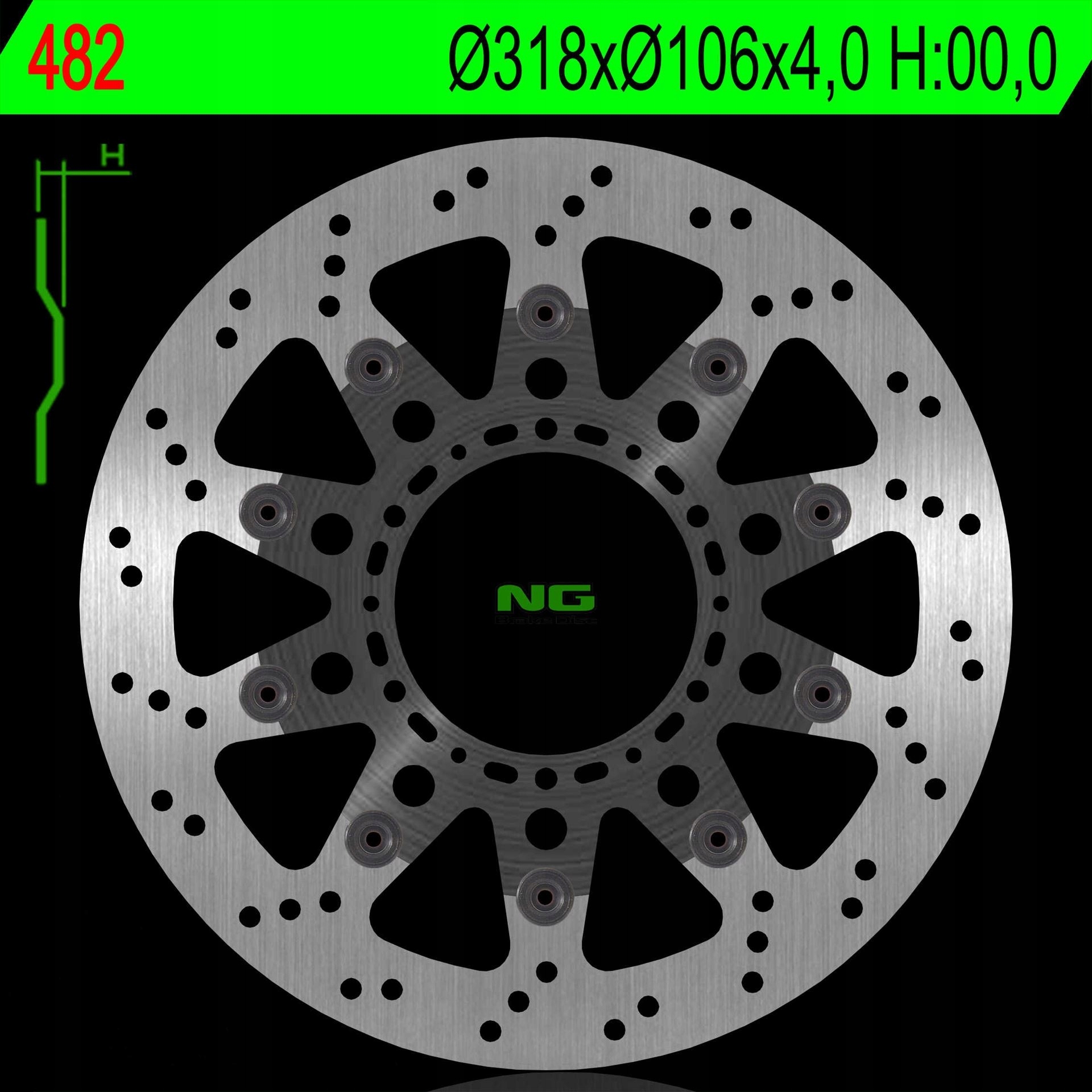 Ng Predný Brzdový Kotúč Honda Nss 125 93-03 Plávajúci (318X106X4,0 MM) (6