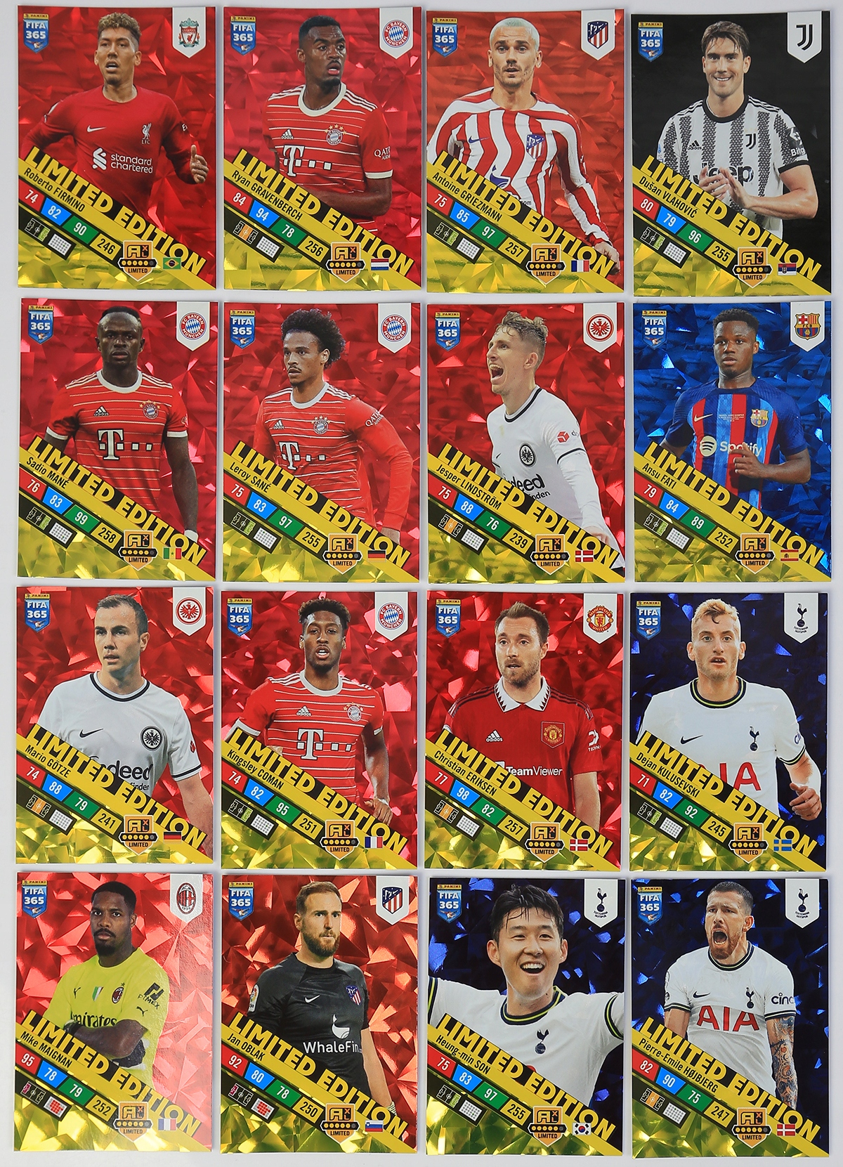 16 karty piłkarskie Limited Edition 365 Fifa 2023 Barcelona Fati panini