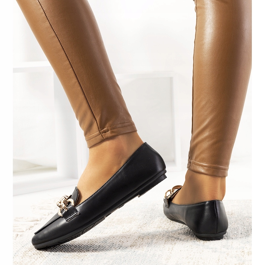 Czarne mokasyny z łańcuchem Tillison r.39 Oryginalne opakowanie producenta pudełko