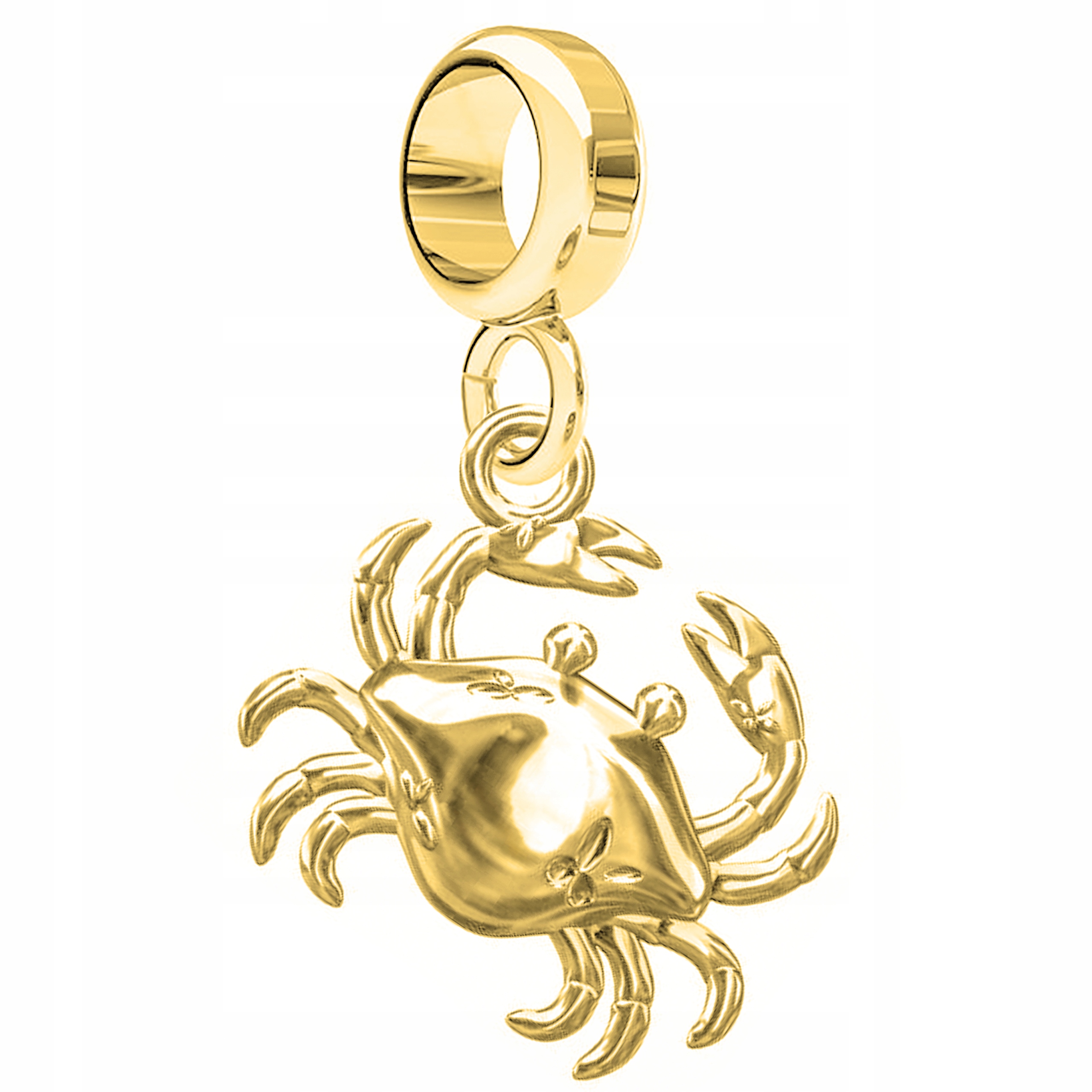 Charms Zlatý s krabem Skorupiak Krab Humr Pláž Oceán Moře Stříbro 925