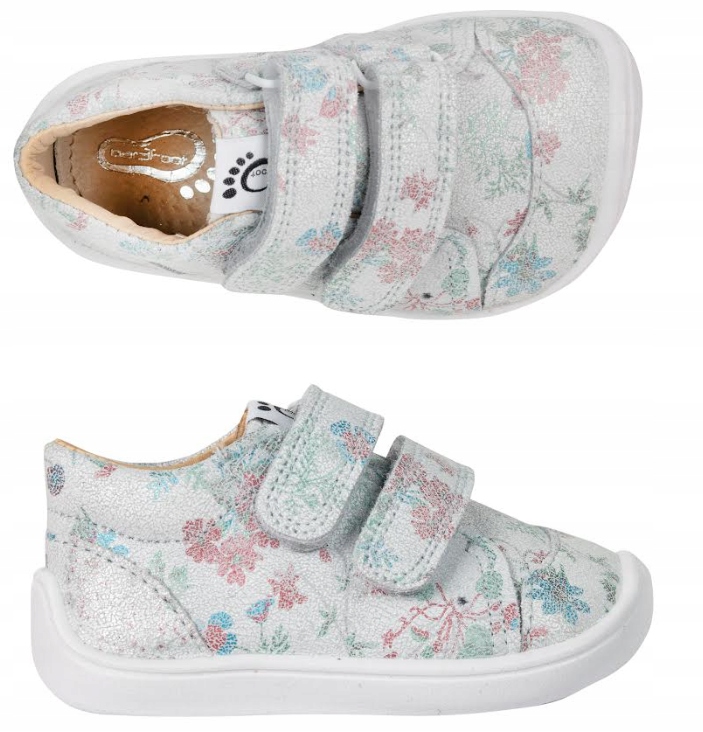 Buty skórzane, hydrofobowe 3f barefoot Elf Step kwiaty 27