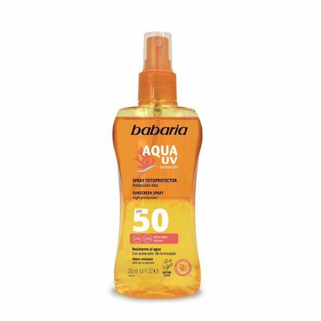 Sprej s filtrem na opalování Babaria Solar Aqua Uv Spf 50 (200 ml)