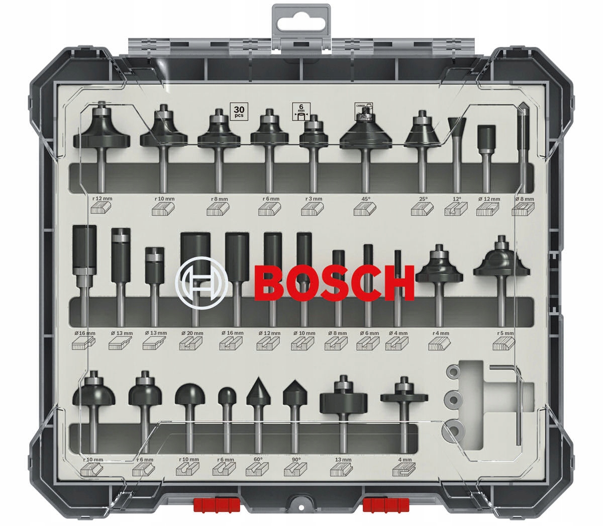 

Bosch Zestaw 30 Frezów Do Drewna Chwyt 6mm