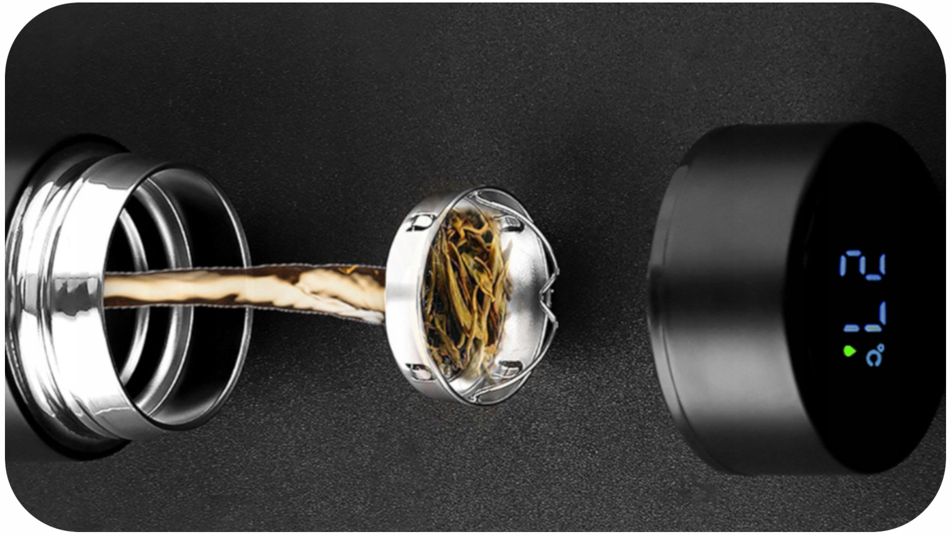 KUBEK TERMICZNY TERMOS Z TERMOMETREM TERMO KUBEK Z WYŚWIETLACZEM LED 500ml Linia TERMOKUBEK