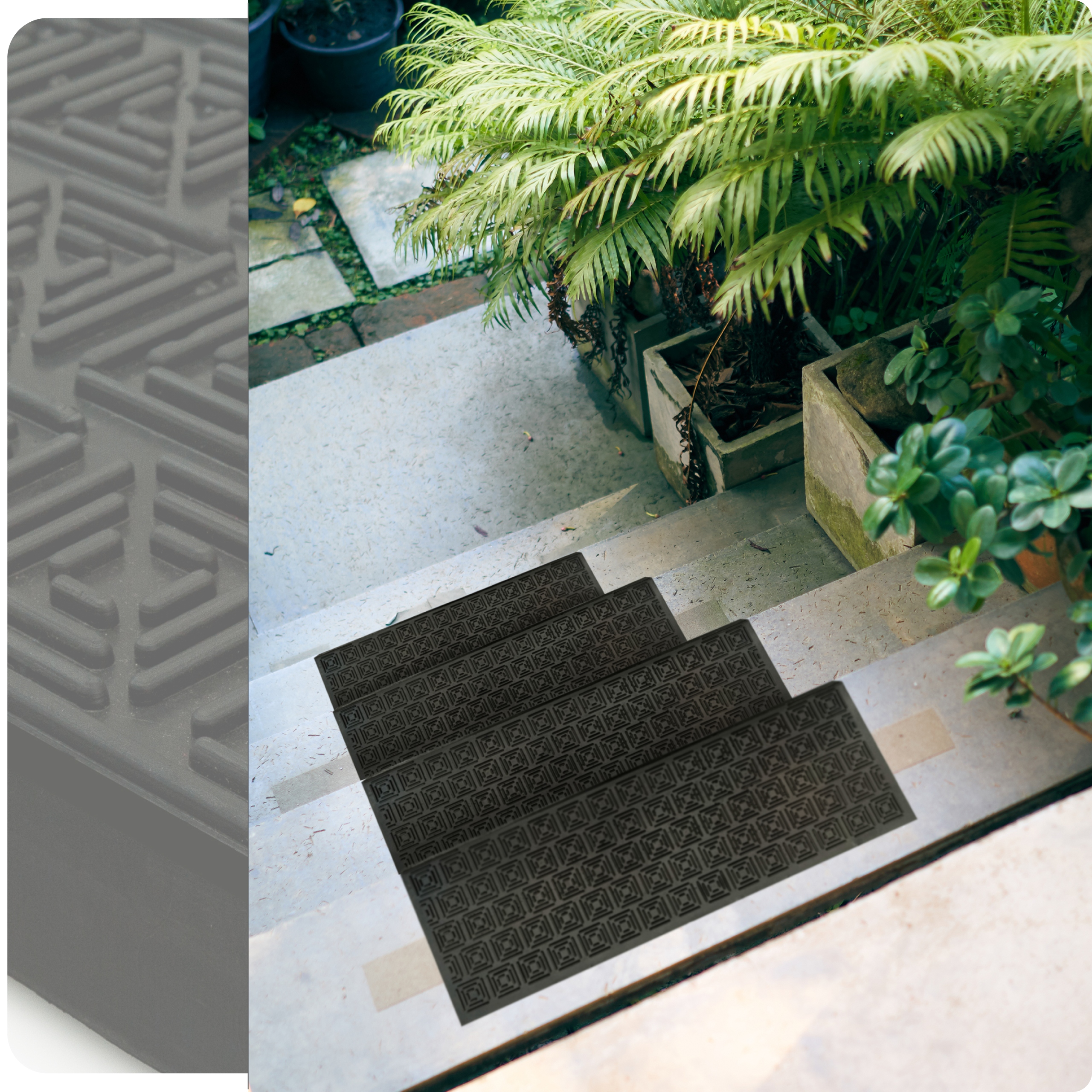 NAKŁADKI na SCHODY GUMOWE na ZEWNĄTRZ rant MOCNE 73 cm ANTYPOŚLIZGOWE grube Kod producenta 200187