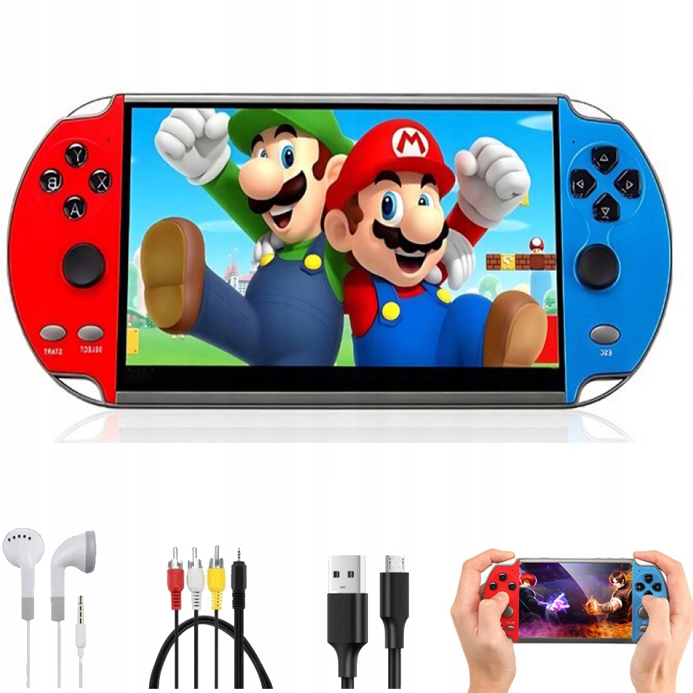 Konsola X7 4.3'' Do 2000+ Gier Tv Retro Klasyczna Przenośna Gra Wideo 8GB