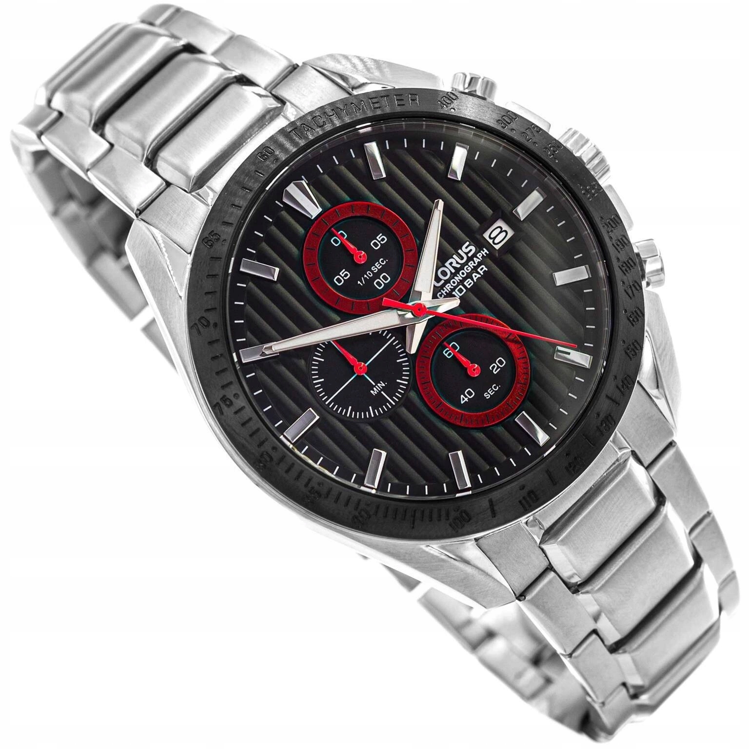 Pánské Hodinky Lorus RM303HX9 Stříbrné Na Náramku Chronograf Data 100 M