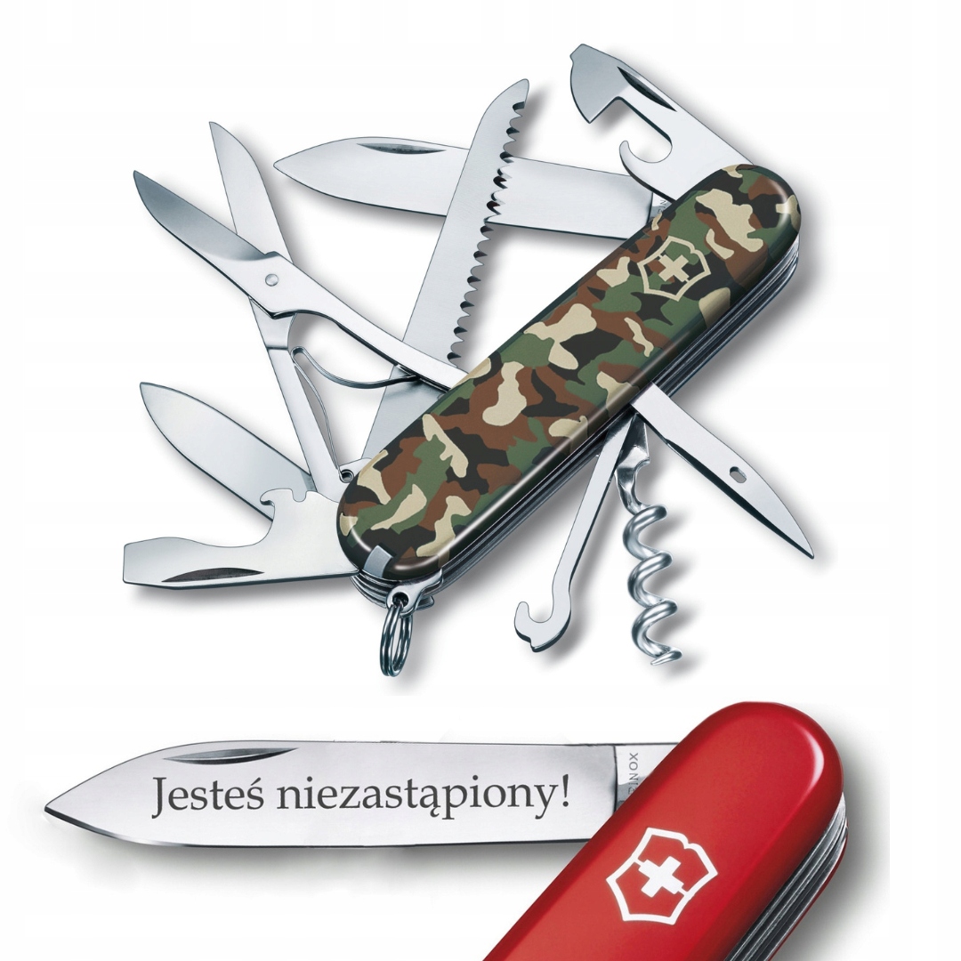 Victorinox 1.3713.94, scyzoryk Huntsman 15 funkcji grawer na ostrzu