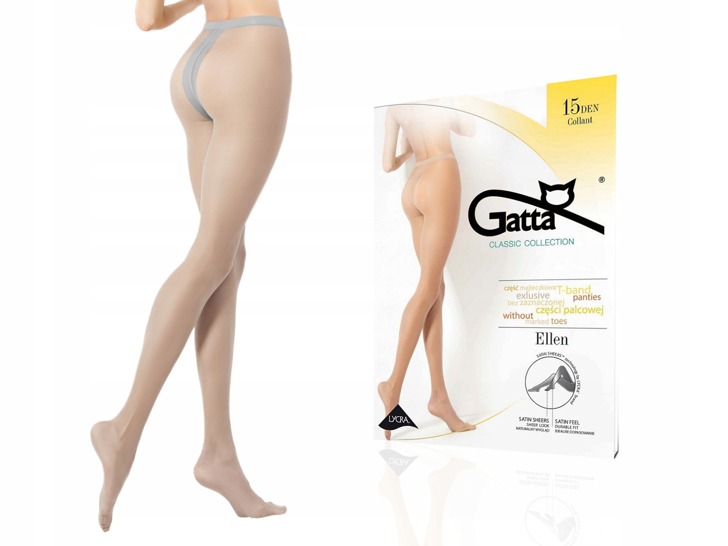 

Gatta Ellen rajstopy matowe 15den lycra grigio 4-L