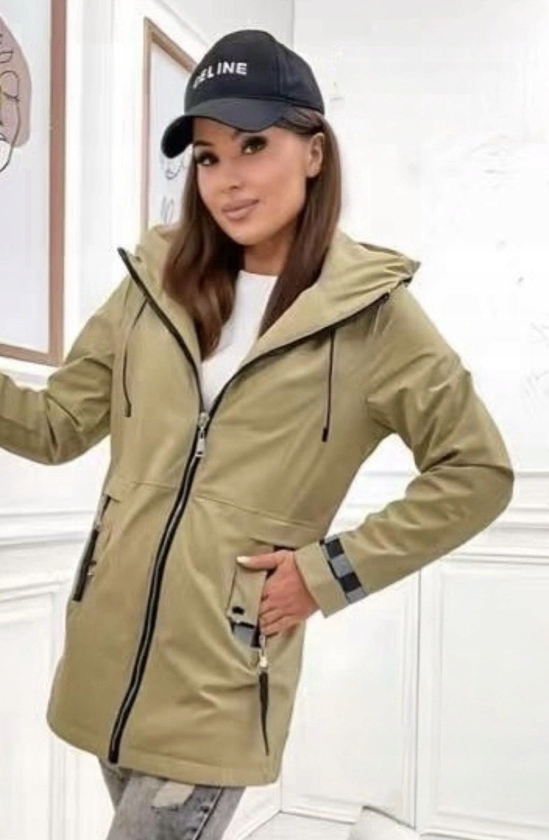 Tenká Bunda Kapuce KK60413 Písková S (36)