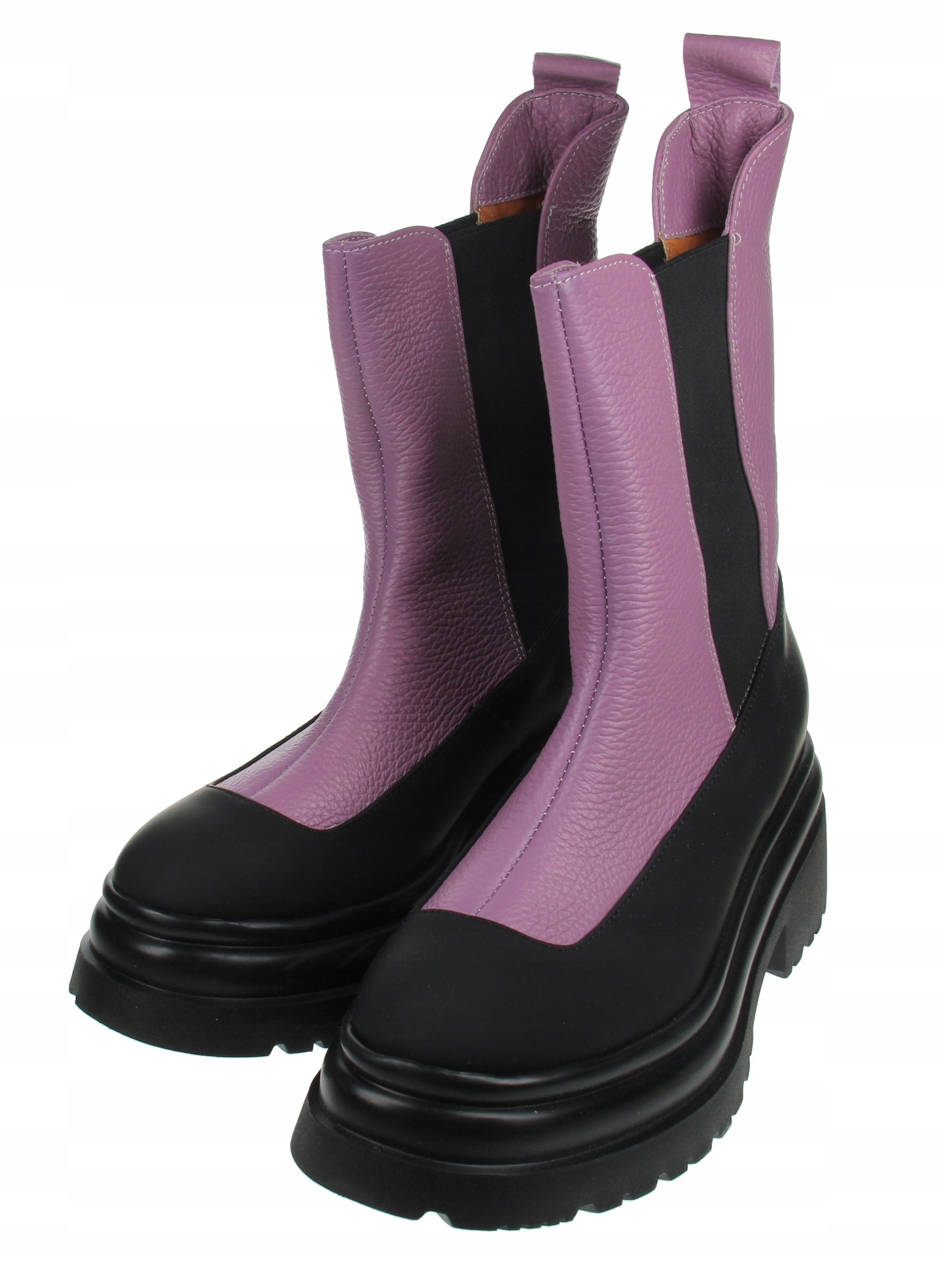 L37 Handmade Shoes Černofialové Kotníkové Boty Z Přírodní Kůže 39 J3A