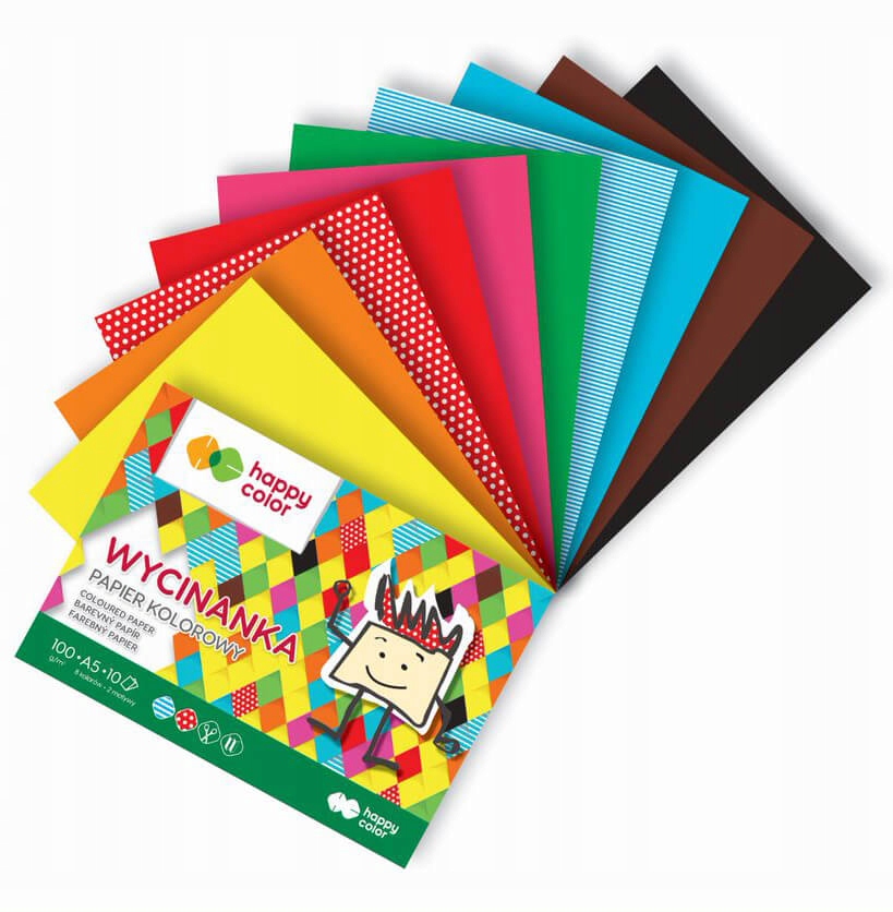 Blok wycinanka A5 Happy Color papier kolor 10 kart Marka Happy Color