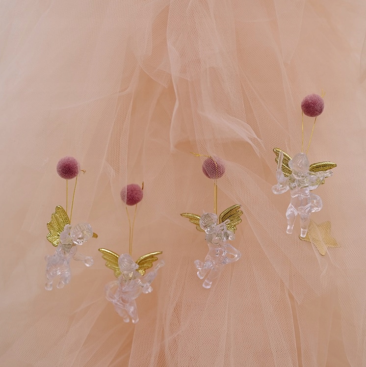 Ozdoby Na Choinkę Aniołki 4 SZT Bombka Materiał inny materiał