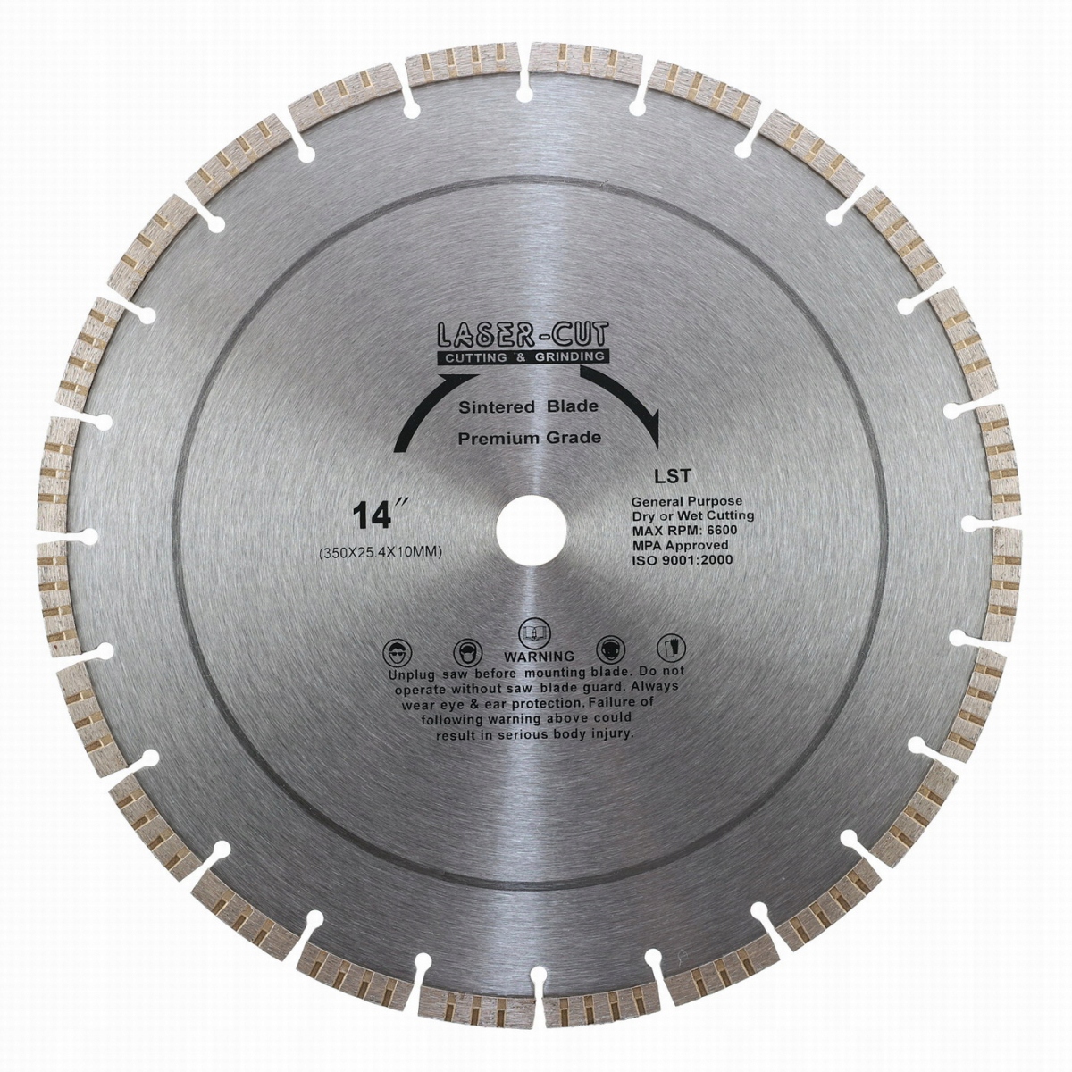 Laser-cut L001240 Diamantový kotouč segmentový 350 x 25,4 x 10mm Lst