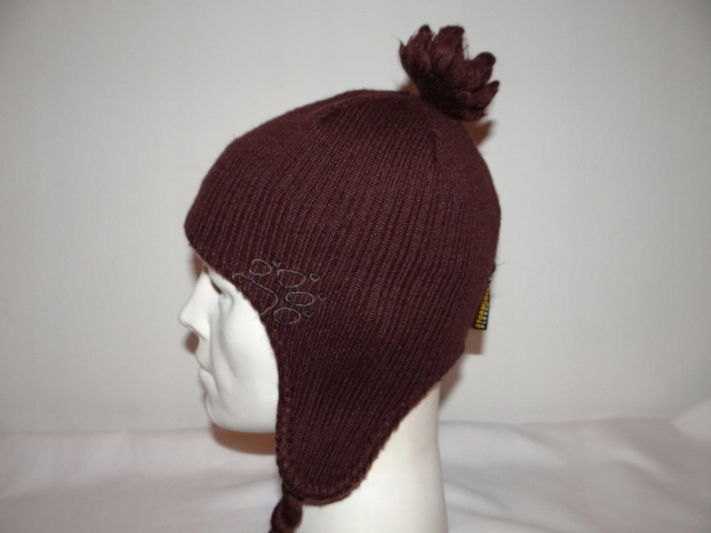 FAJNA CIEPŁA CZAPKA - JACK WOLFSKIN STORMLOCK WOOL Kolor brązowy