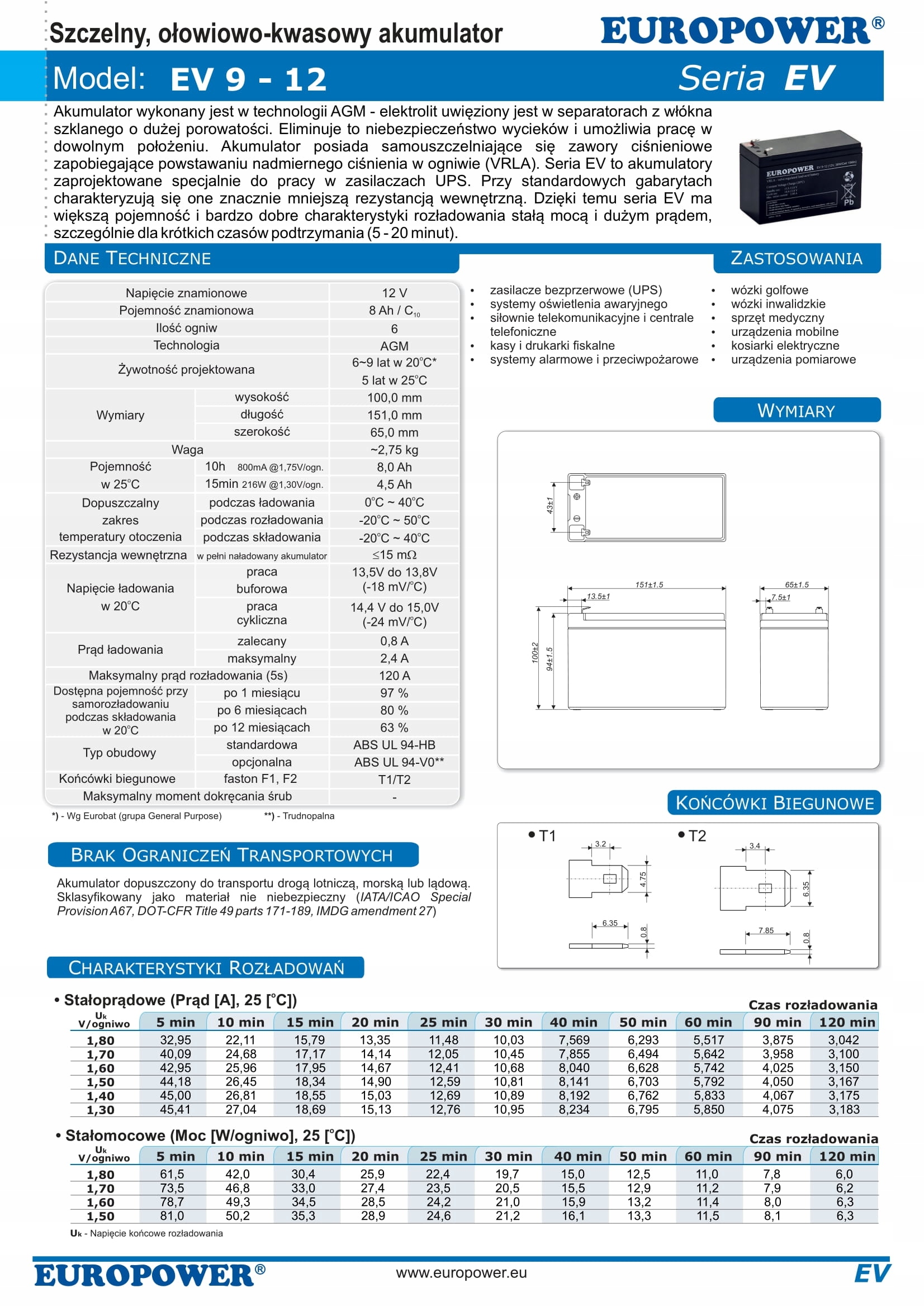 RBC5 RBC 5 #5 ZESTAW AKUMULATORÓW PAKIET BATERII DO UPS APC 2x EV 9-12 Kod producenta RBC5 2x EV1
