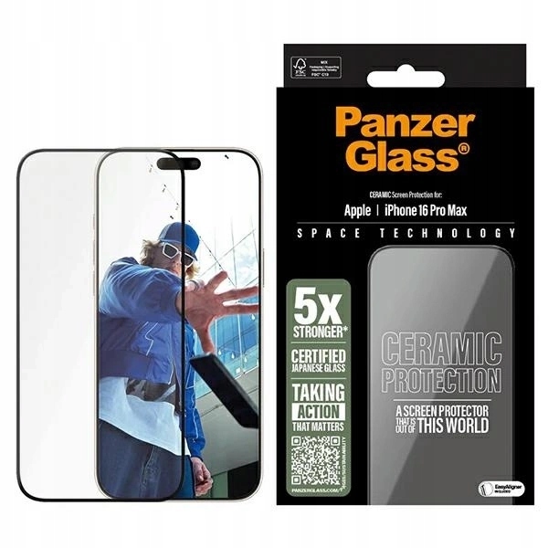 Tvrzené sklo pro iPhone 16 Pro Max – PanzerGlass Ceramic Screen Protector