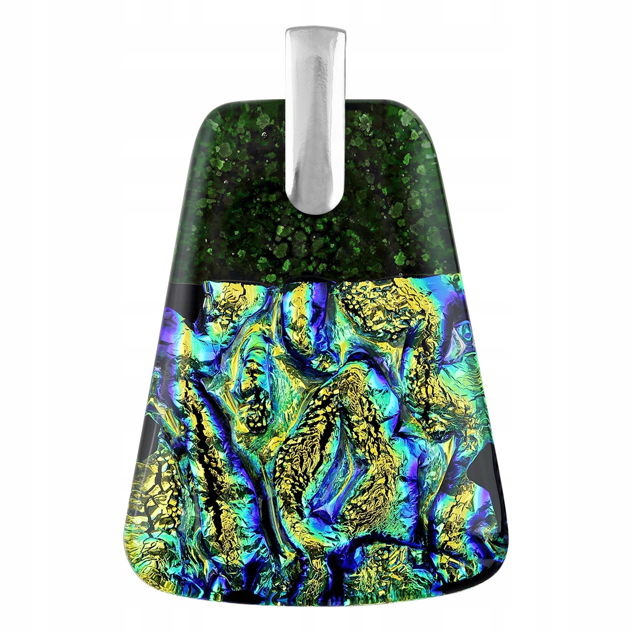 Dámský zelený přívěsek Harf sklo murano