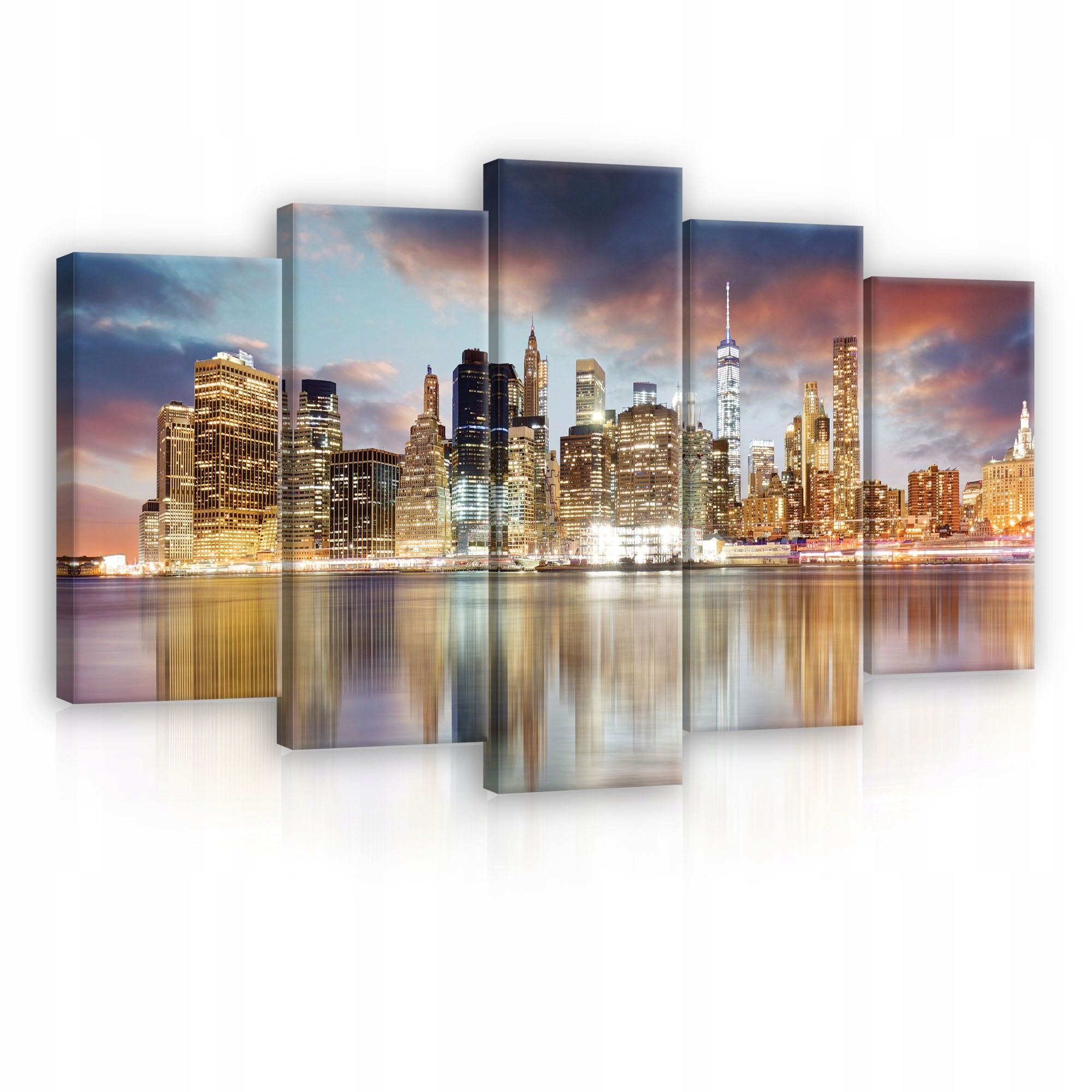 Obraz 100x60 New York panorama Manhattan úsvit odraz město řeka
