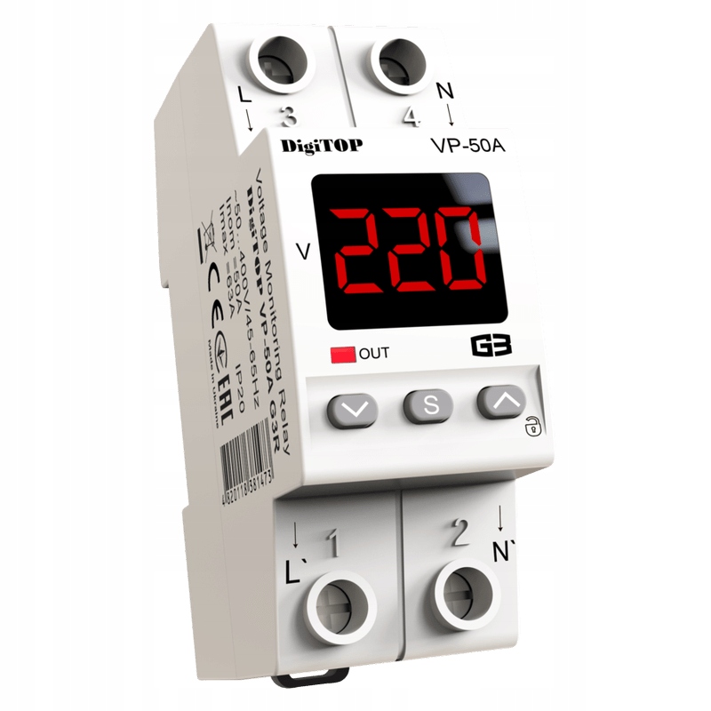 Napěťový relé VP-50A G3R DigiTOP
