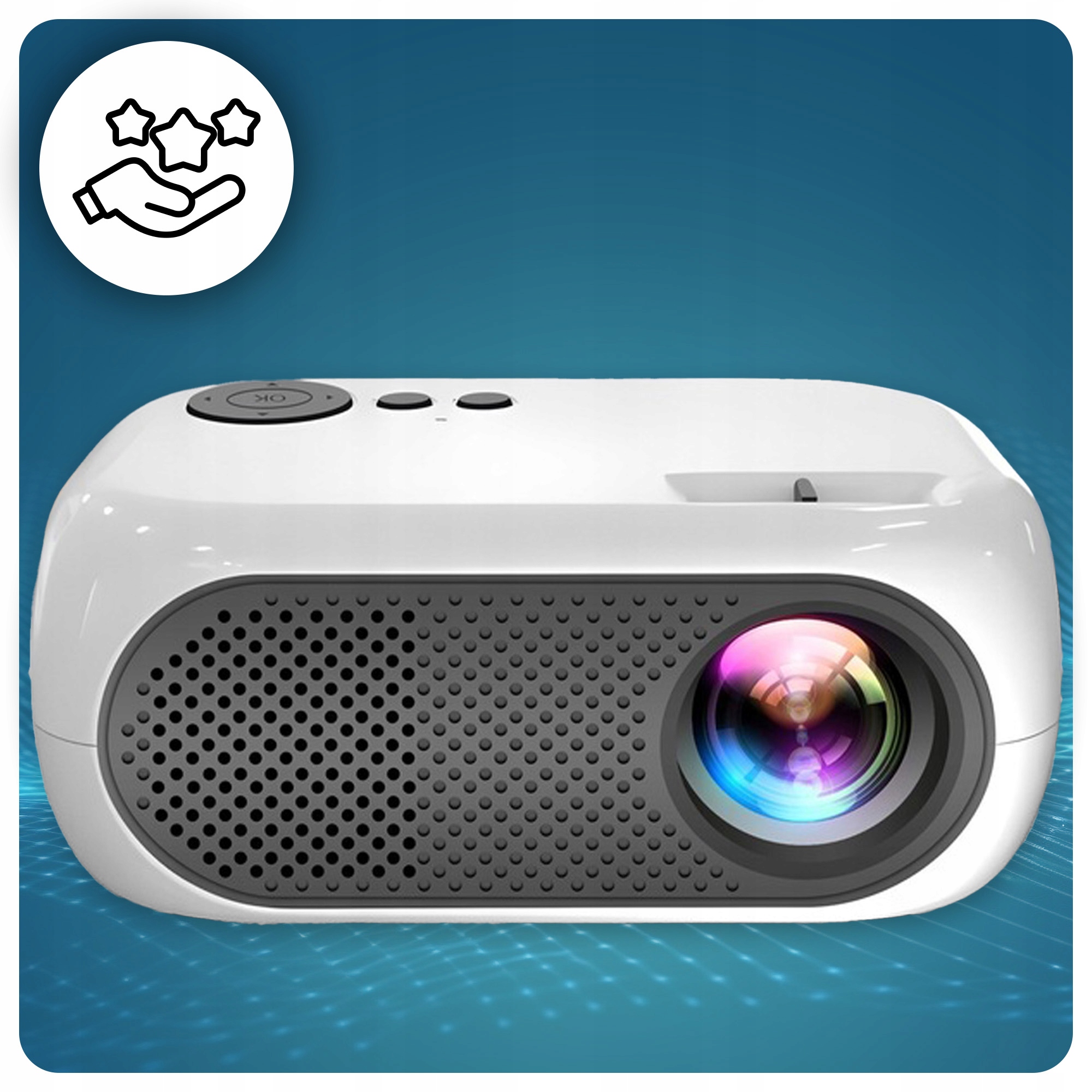 PROJEKTOR RZUTNIK FULLHD MULTIMEDIALNY SMART TV PRZENOŚNY USB HDMI MICROSD Technologia wyświetlania LED