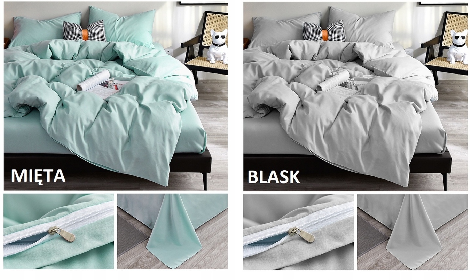 POŚCIEL GŁADKA JEDNOKOLOROWA 160x200 + 2x PODUSZKA 70x80 NA ZAMEK KOLORY Kod producenta POŚCIEL JEDNOKOLOROWA