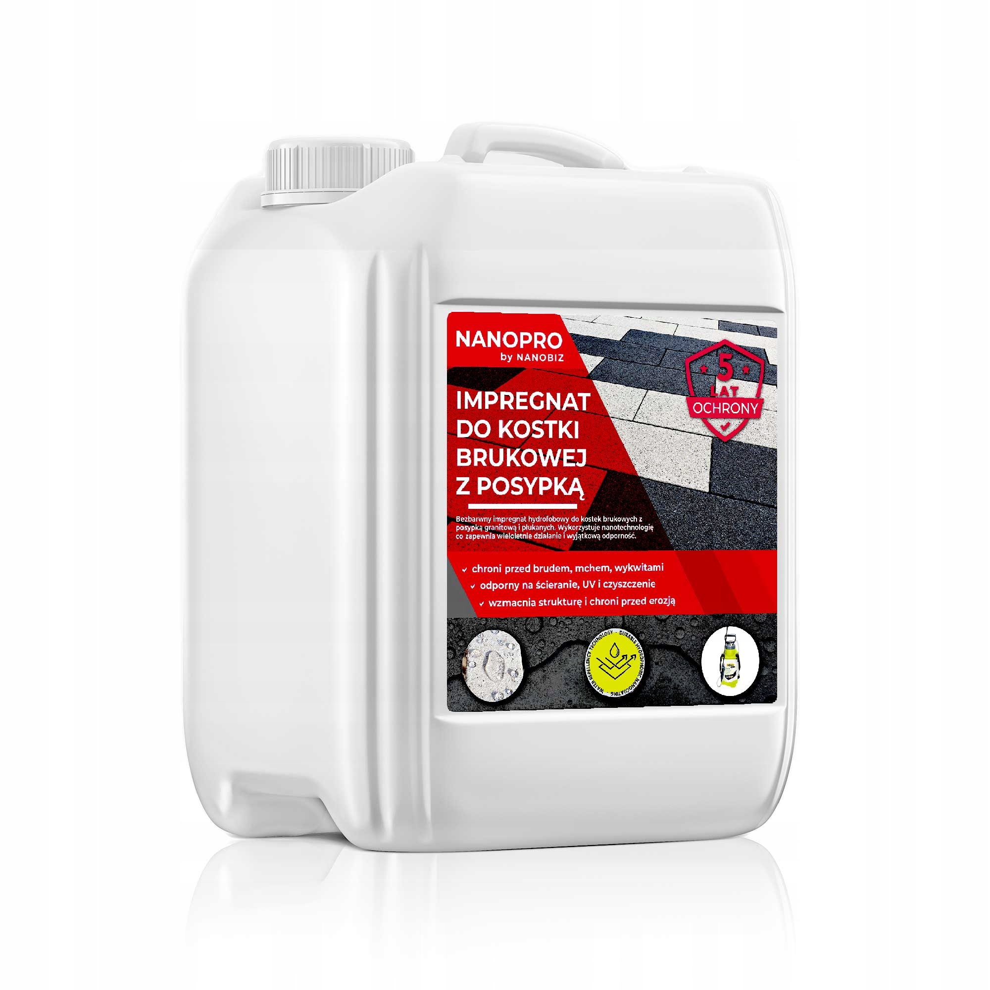 Nanopro Impregnat do Kostki Brukowej Płukanej 5L Ochrona na 5 Lat