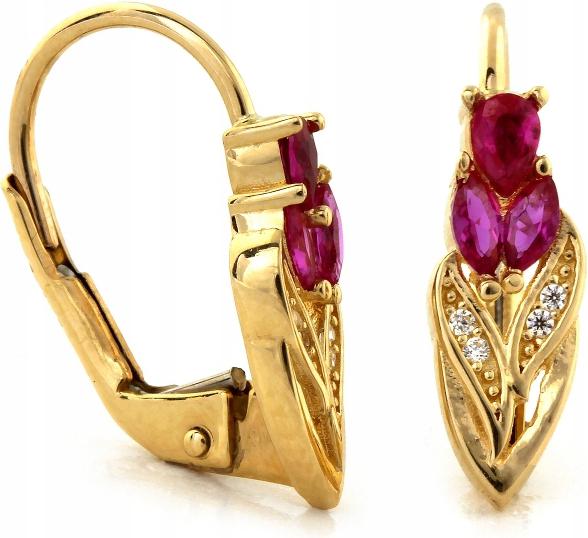 Zlaté náušnice 585 zlaté ve tvaru tulipánu 14K jsou elegantní jako dárek