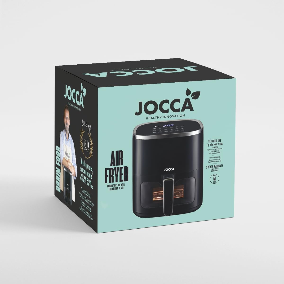JOCCA Frytkownica Beztłuszczowa 5L 1450W Zdrowe Gotowanie LED Ekran — miniatura 6