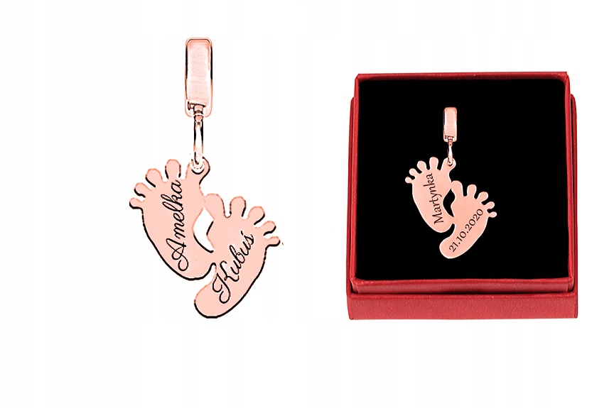 

Zawieszka Charms Stópki Do Pandor Grawer Róż