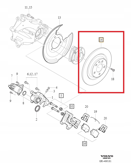 Tylne tarcze hamulcowe XC40