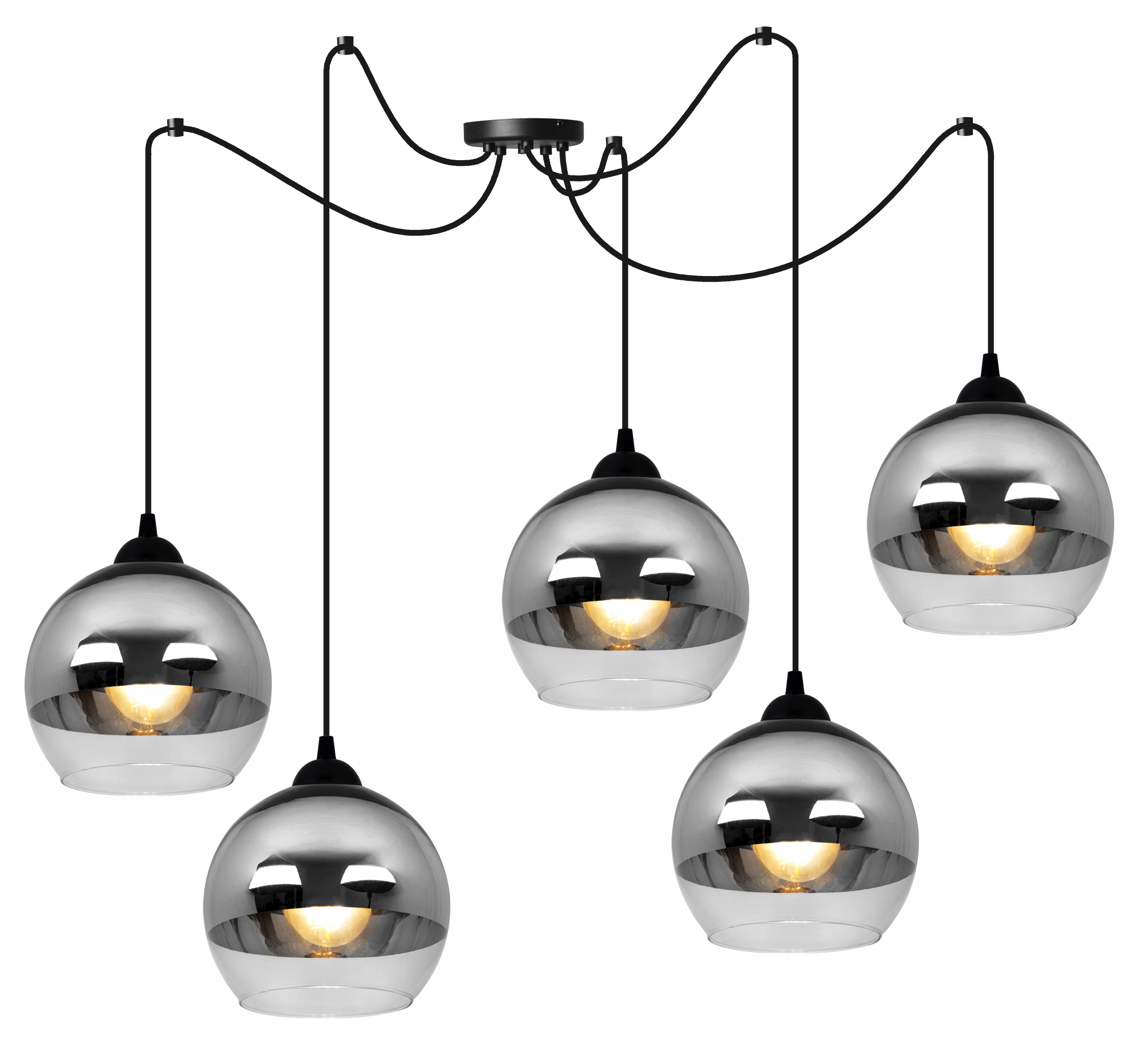 Závěsná Stropní Lampa Lustr Pavouk Koule Chrom Loft Elegantní Glamour