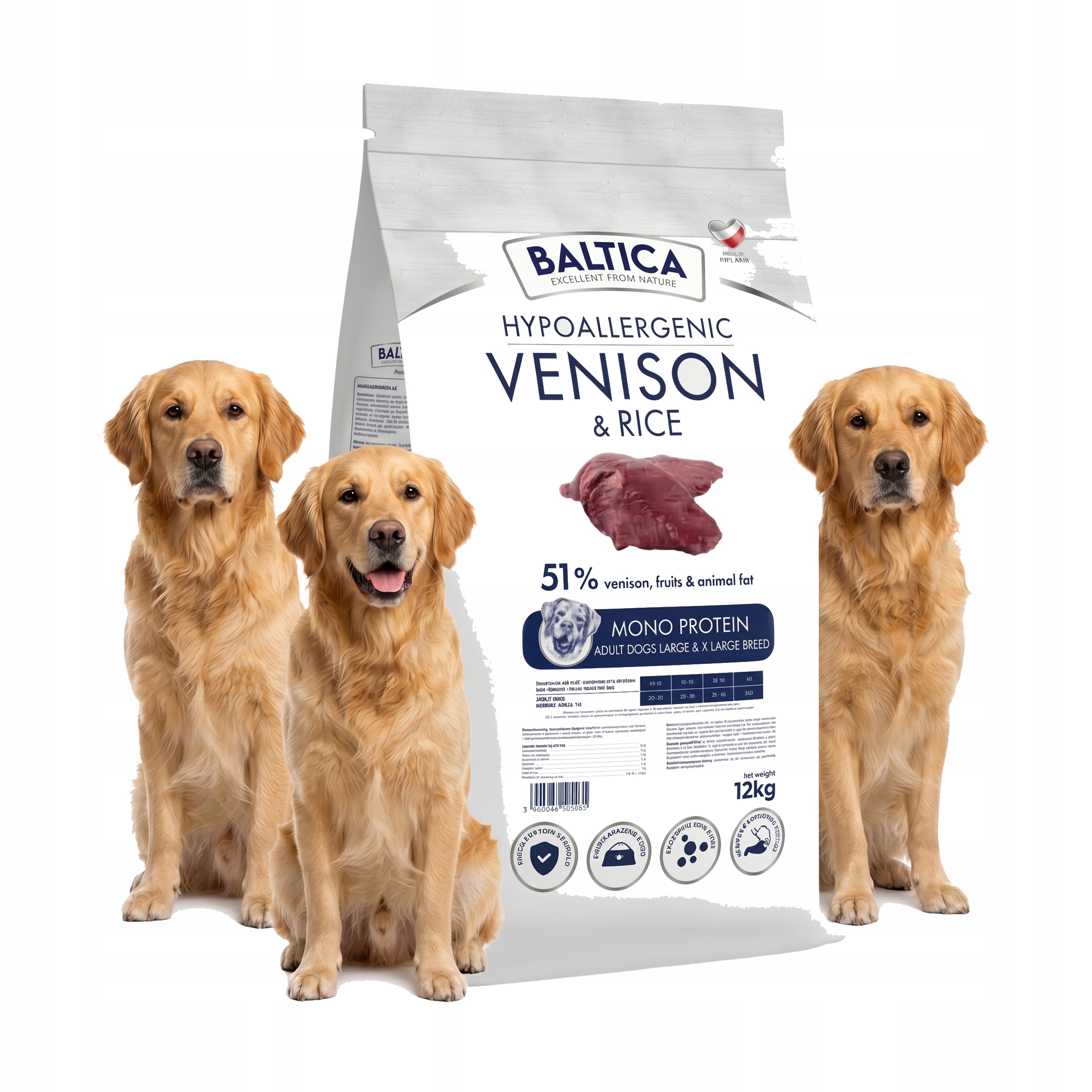 Baltica Adult Venison & Rice Dziczyzna Z Ryżem M 12kg Dla Średnich Ras