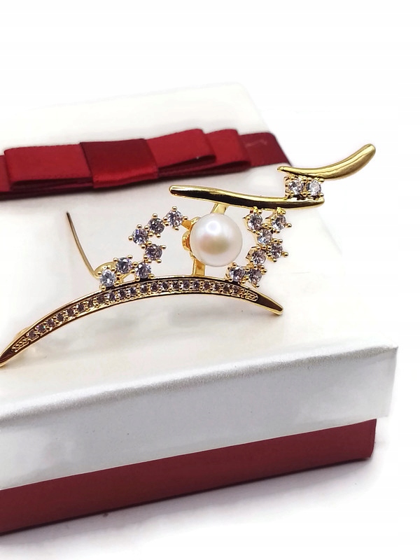 Luxusní Brož Přívěsek Klasický Art Deco 18K Zlato Gp Krabička Dárek