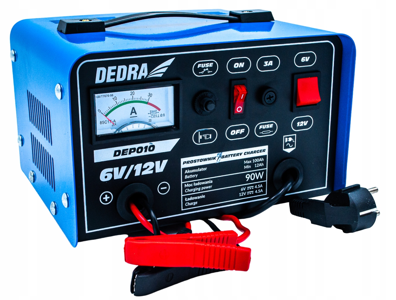 

Prostownik ładowarka Dedra DEP010 6/12V 12-100Ah
