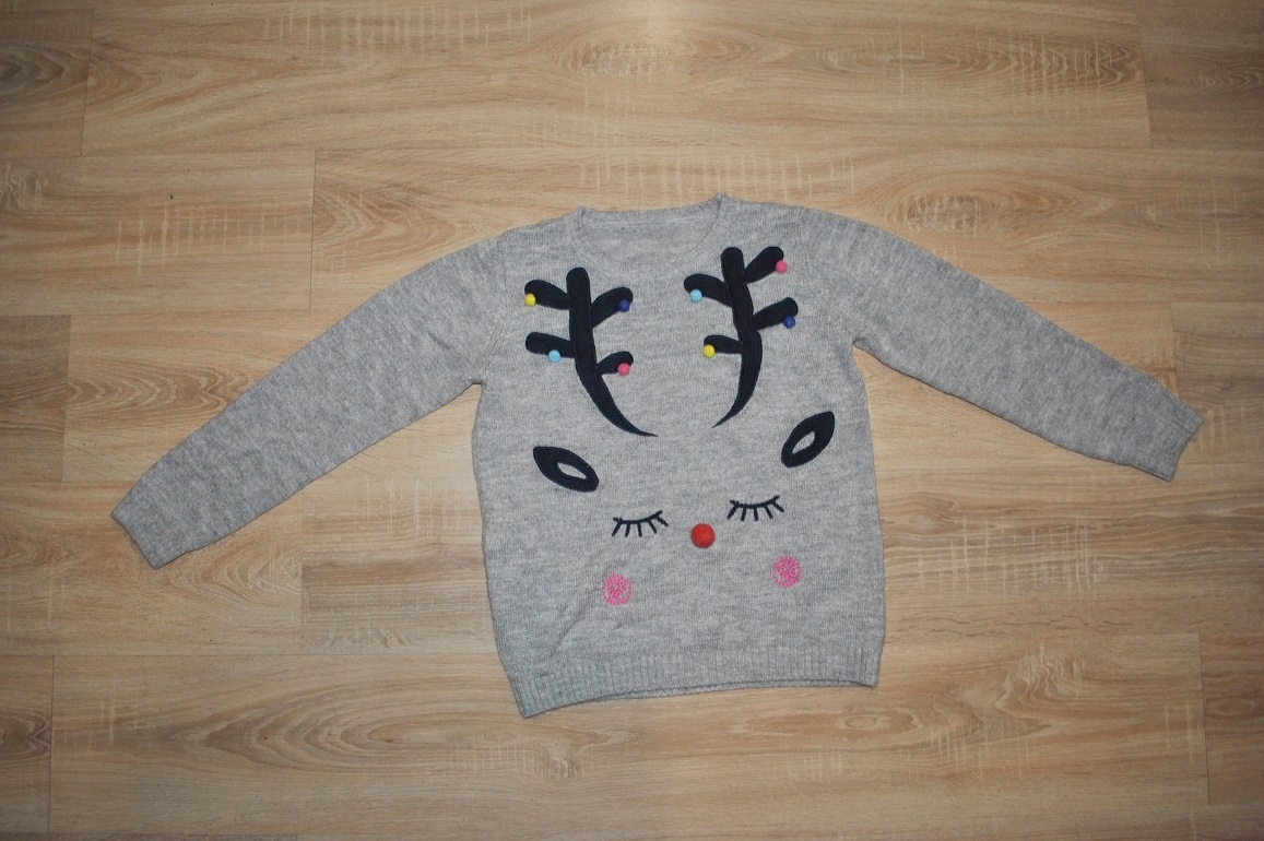 RENIFEREK świąteczny sweterek RENIFEREK 158-164 BDB