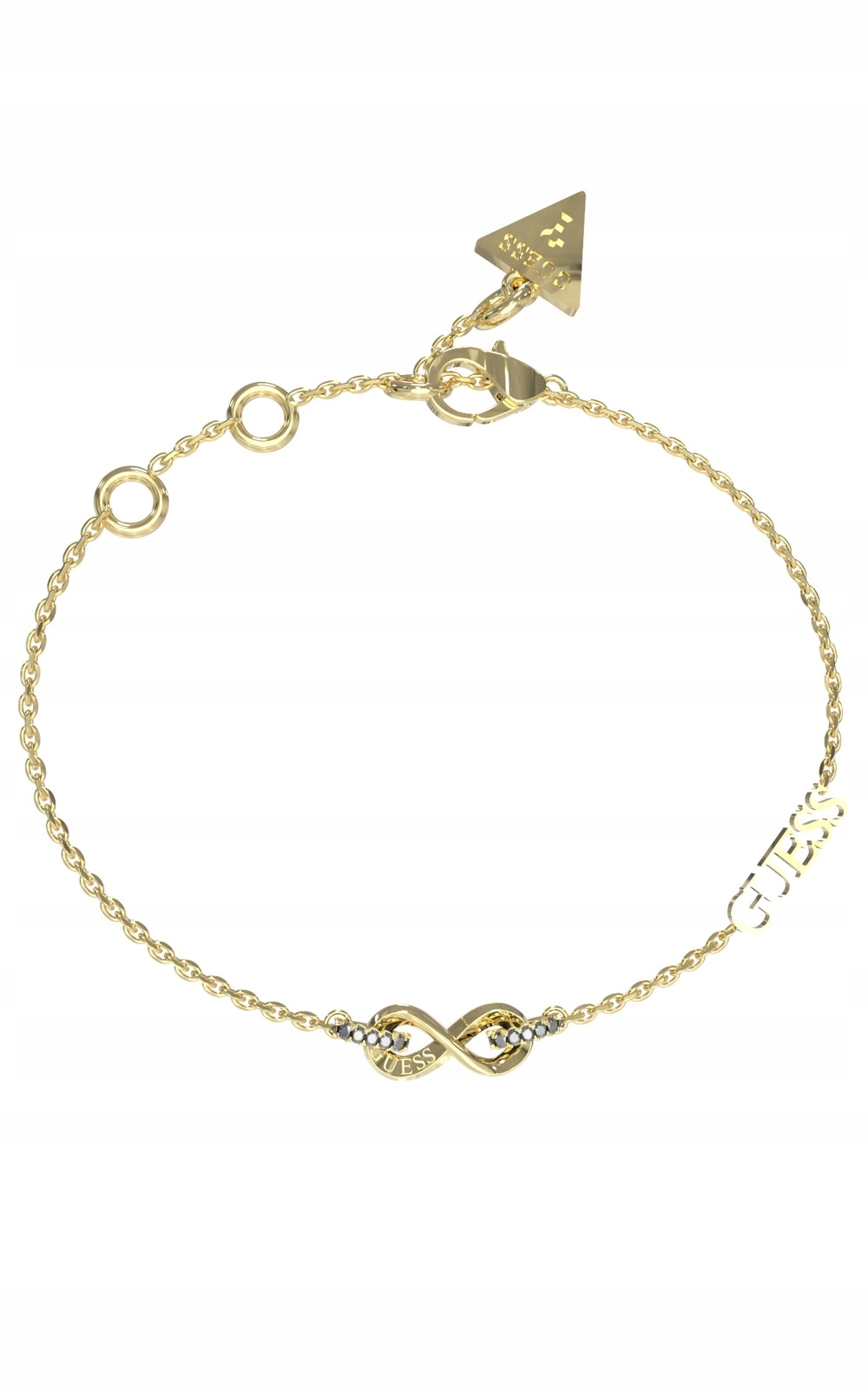 Dámský náramek Guess Znamení nekonečna zirkon ocel zlatý vel. L
