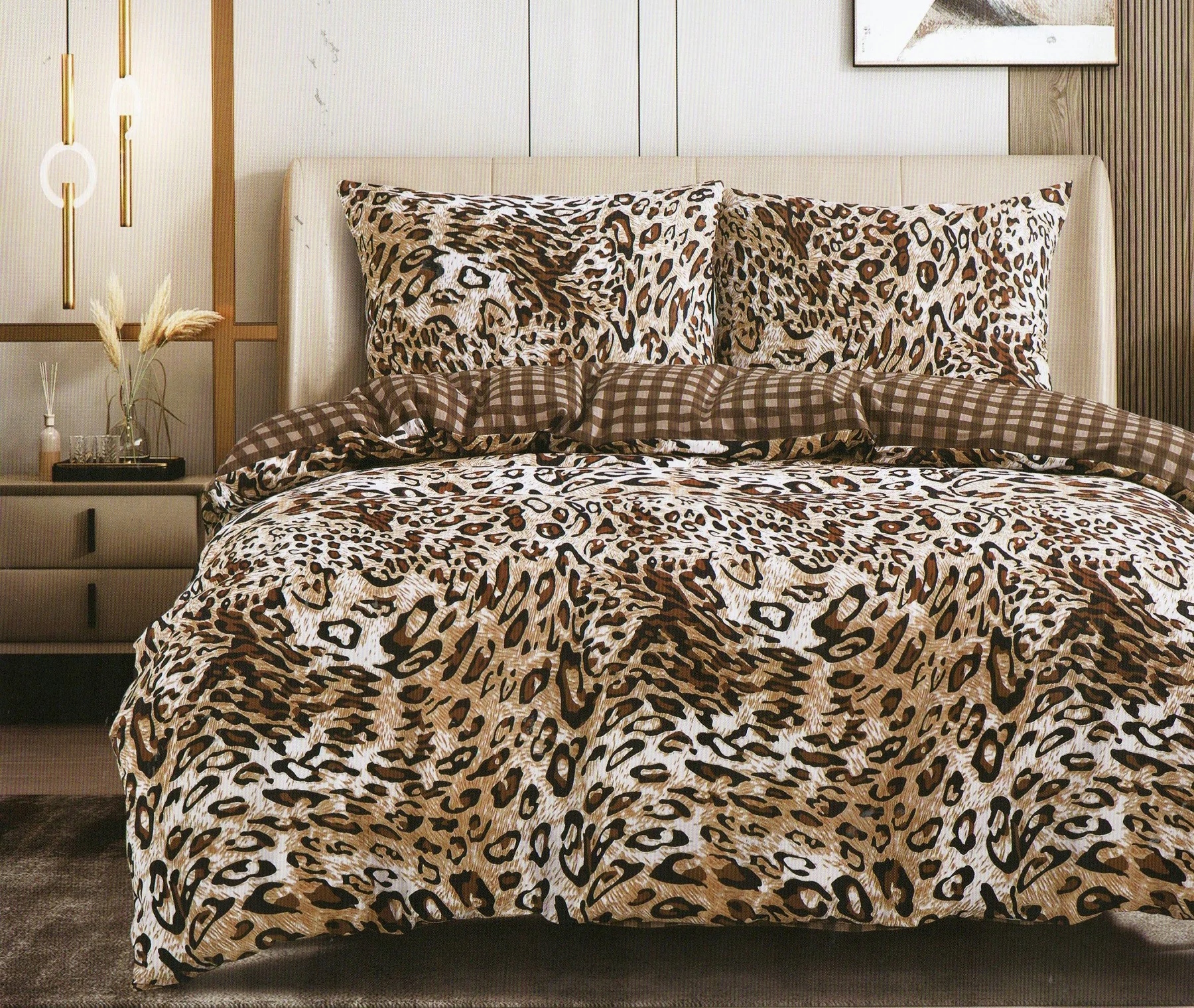 Pościel 160x200 Dwustronna Bawełna Satynowa Collection World Panterka