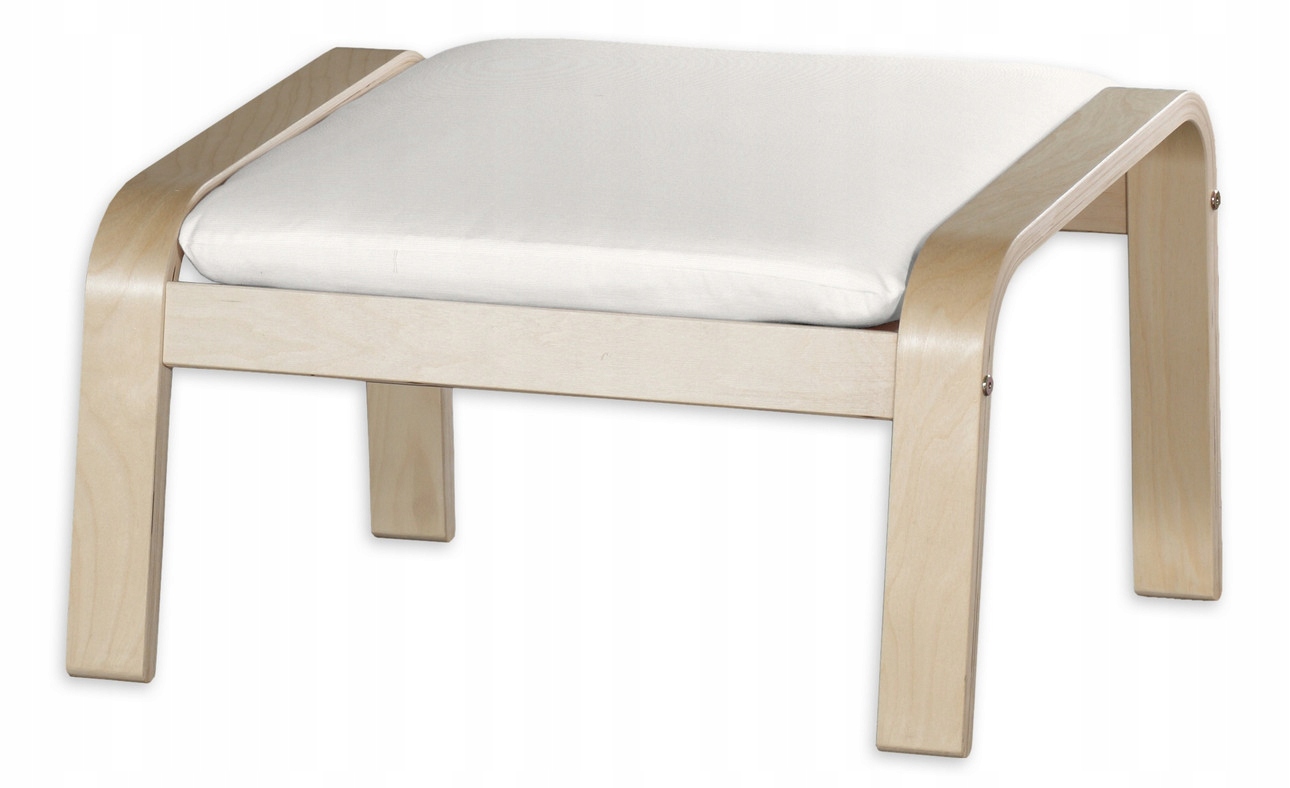 Dekoria Polštář na podnožku Poäng Ikea, bílá barva