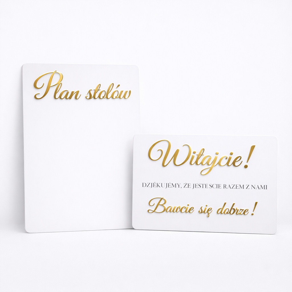 ELEGANCKA TABLICA POWITALNA + PLAN STOŁÓW NA ŚLUB