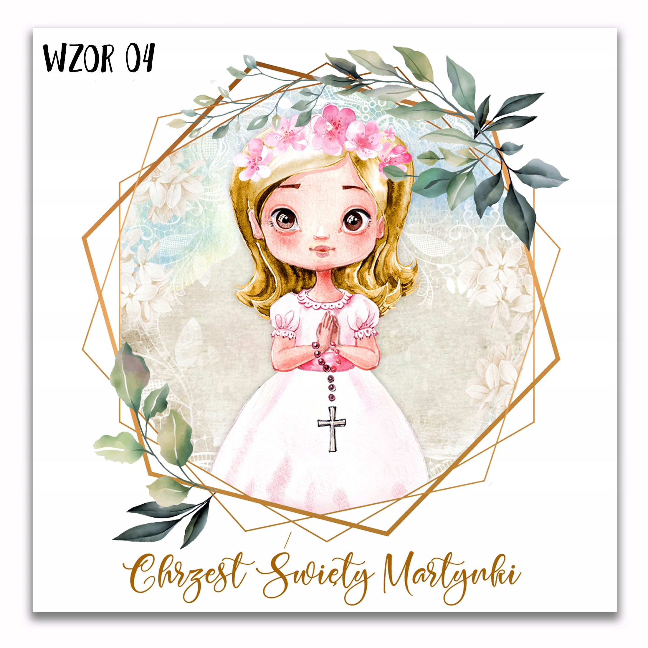 ZAPROSZENIA NA CHRZEST 10szt IMIĘ KOPERTA 028 Grubość papieru 220 g