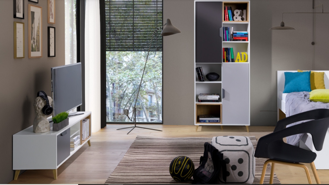 półka wisząca na ścianę do pokoju MŁODZIEŻOWEGO Szerokość mebla 120 cm