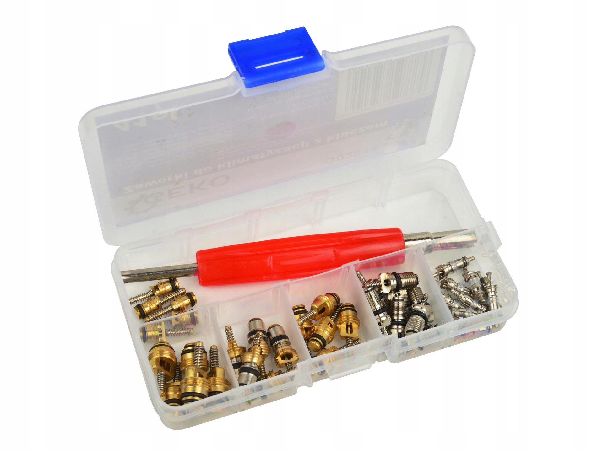 ZESTAW ZAWORKÓW DO KLIMATYZACJI Z KLUCZEM 41el.