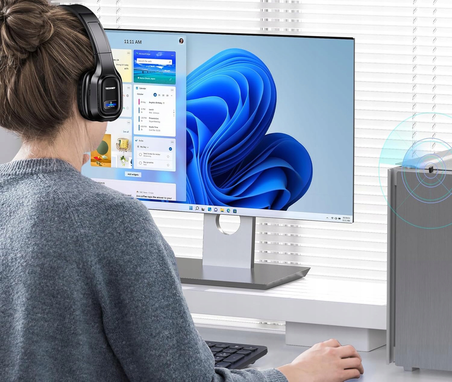 Słuchawki bezprzewodowe nauszne Tecknet TK-HS001 Bluetooth + 2,4GHz USB Marka inna