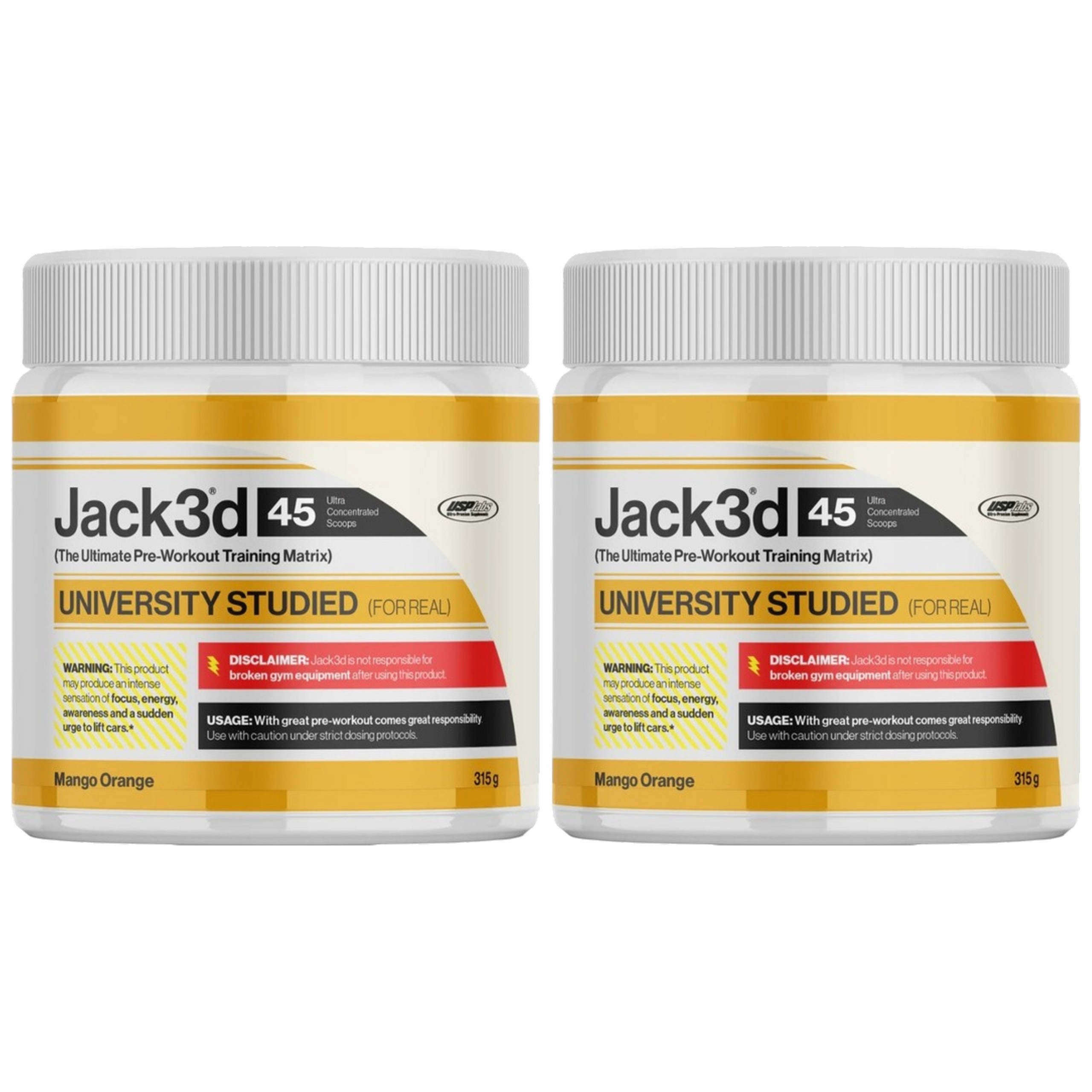 2x Předtréninkovka Usp Labs Jack3d 315g Energie Citrulin Pumpa Kofein Ma