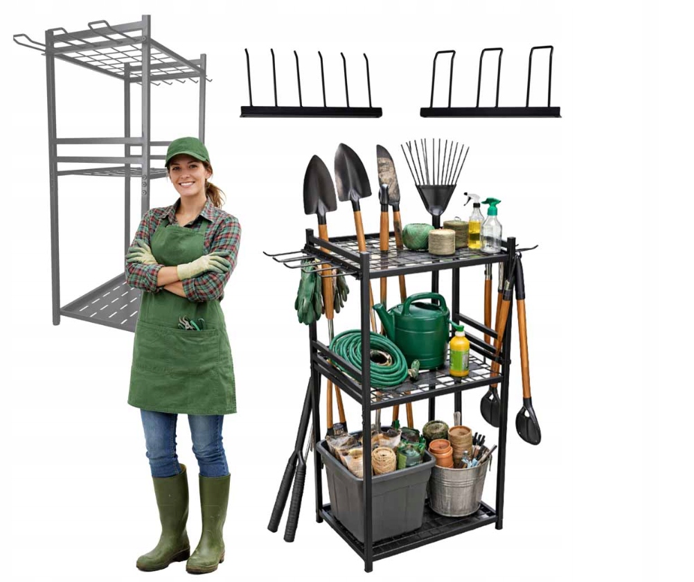 Stojan na zahradní nářadí Luaro Organizer Hrábě Lopaty XL