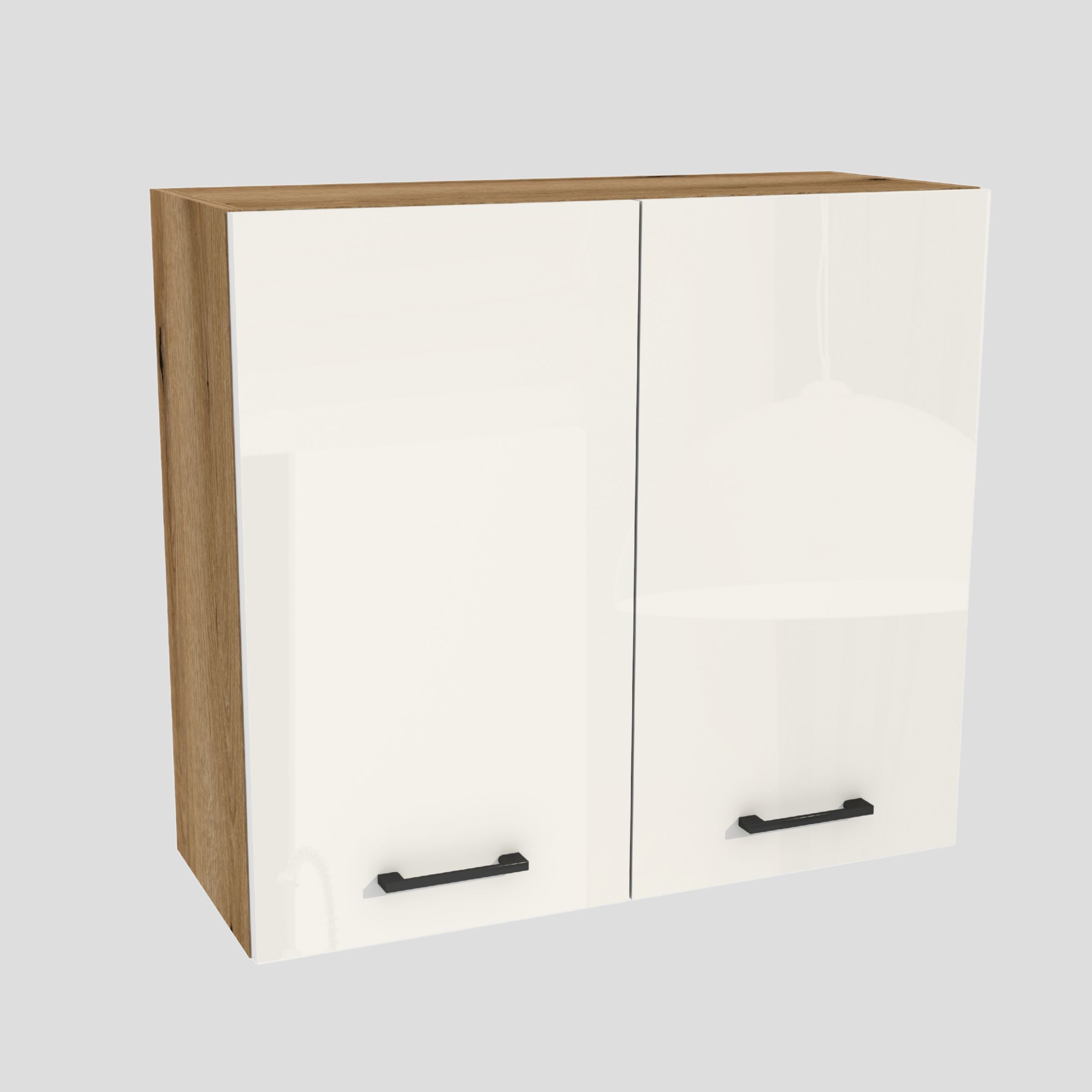 Kuchyňská skříňka horní 80/72 Capri korpus Dub Evoke přední Bílý Akryl Lesk