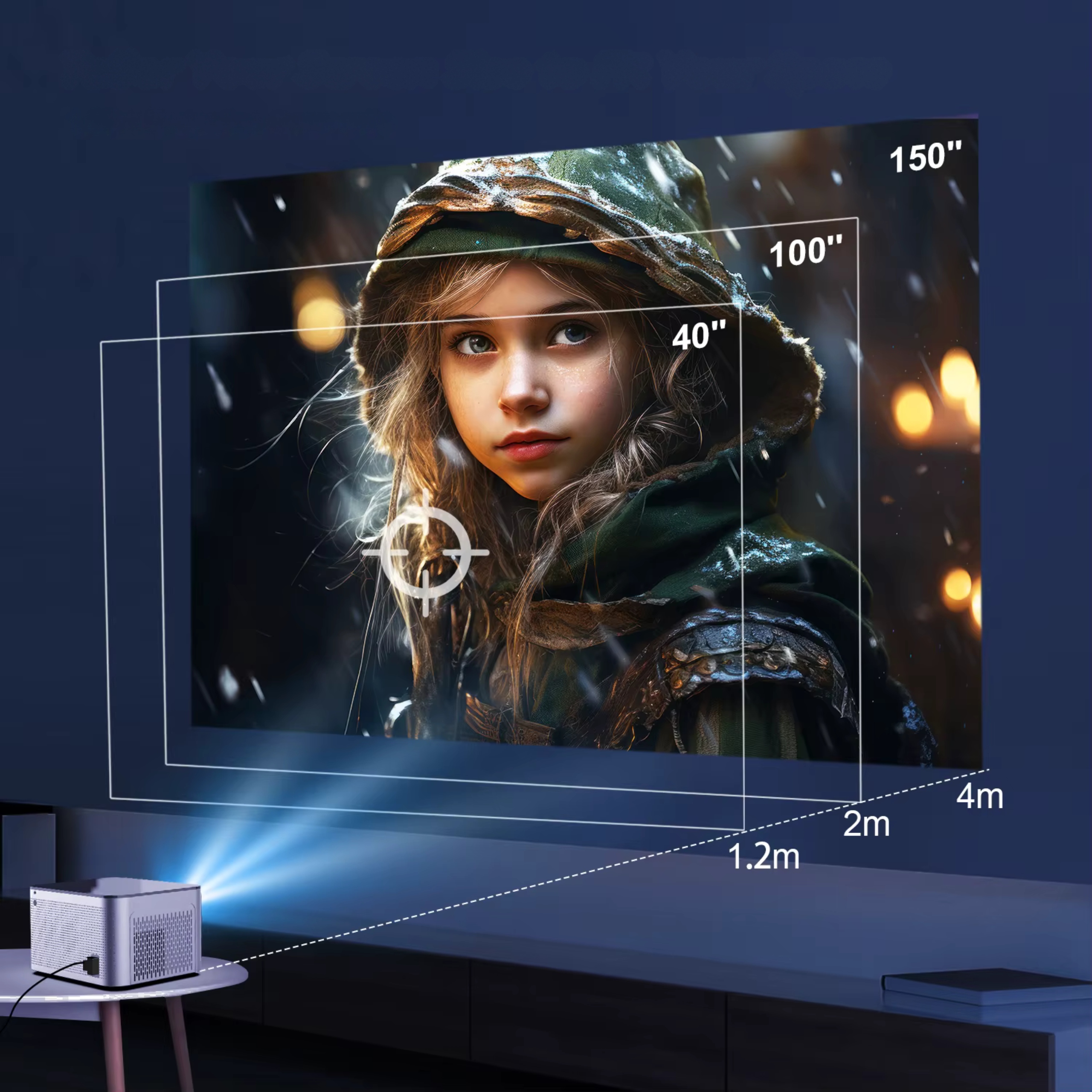 PROJEKTOR LED RZUTNIK 4K ANDROID NETFLIX MAGCUBIC HY350 PRO FULL HD WIFI Marka bez marki