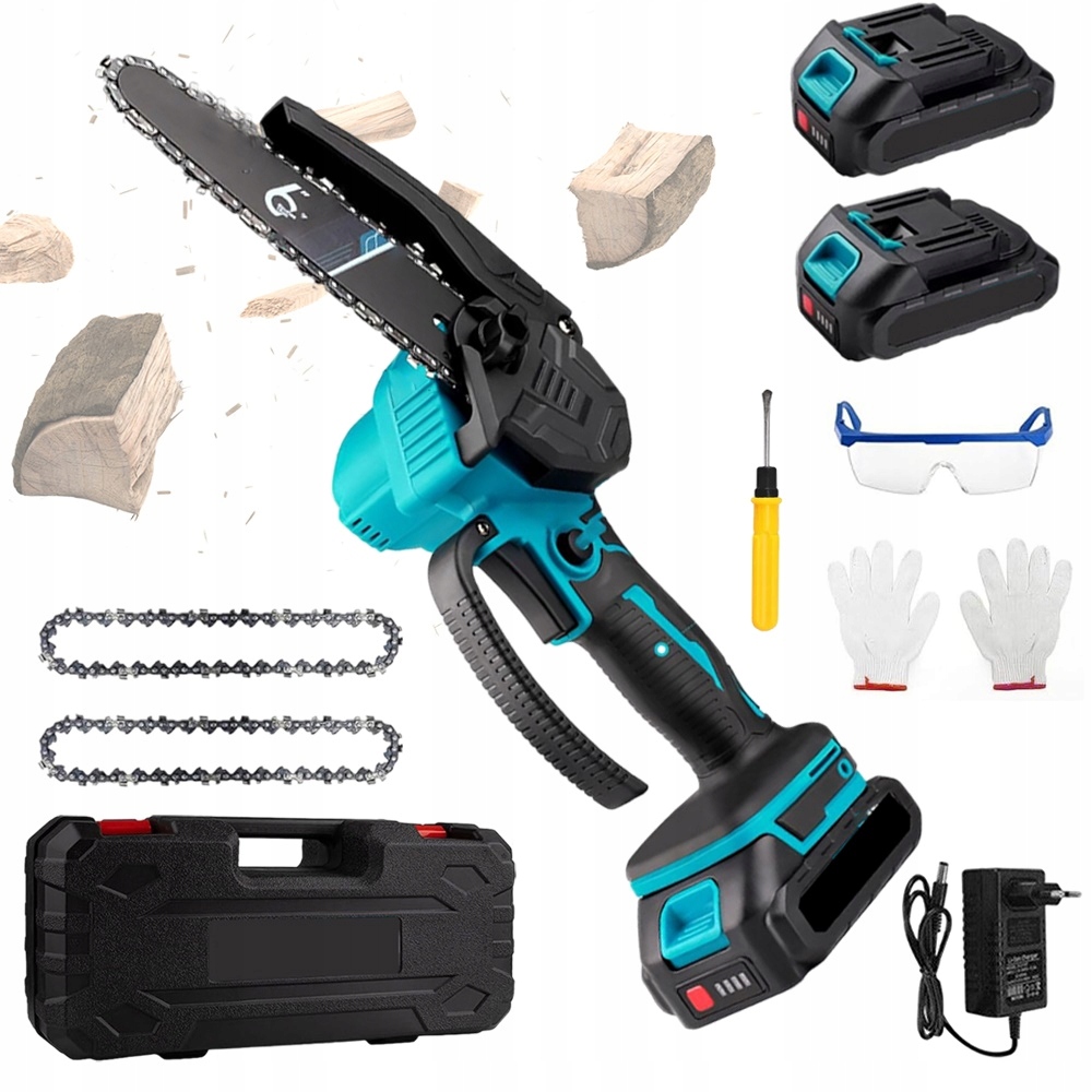 Aku Řetězová Pila 6" pro větve dřeva 2x Aku mini pila